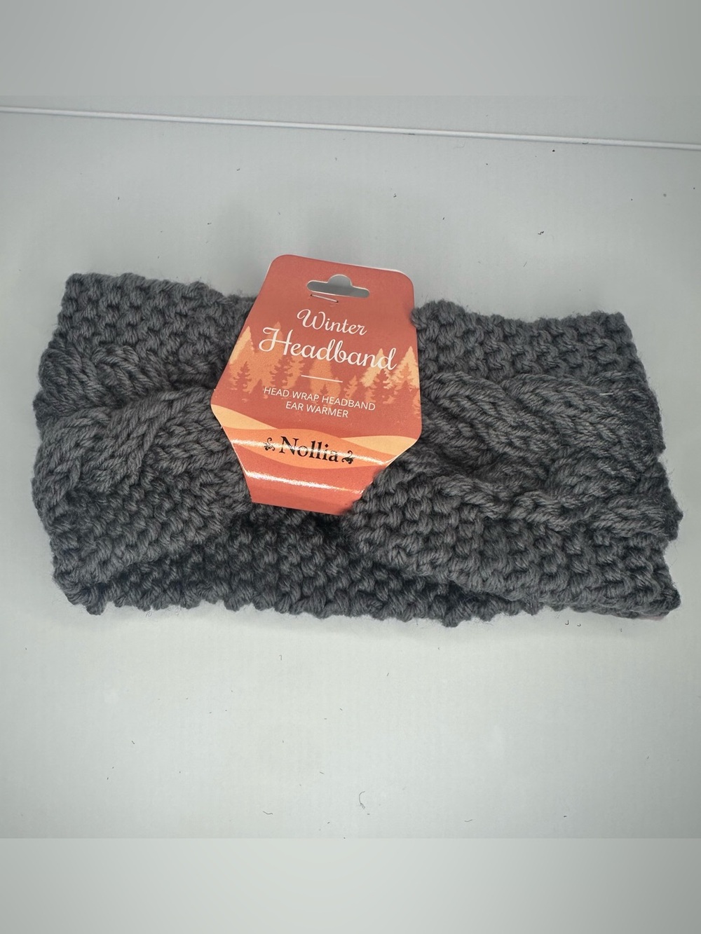NWT Nollia Cable Knit Winter Headband Ear Warmer Gray One Size